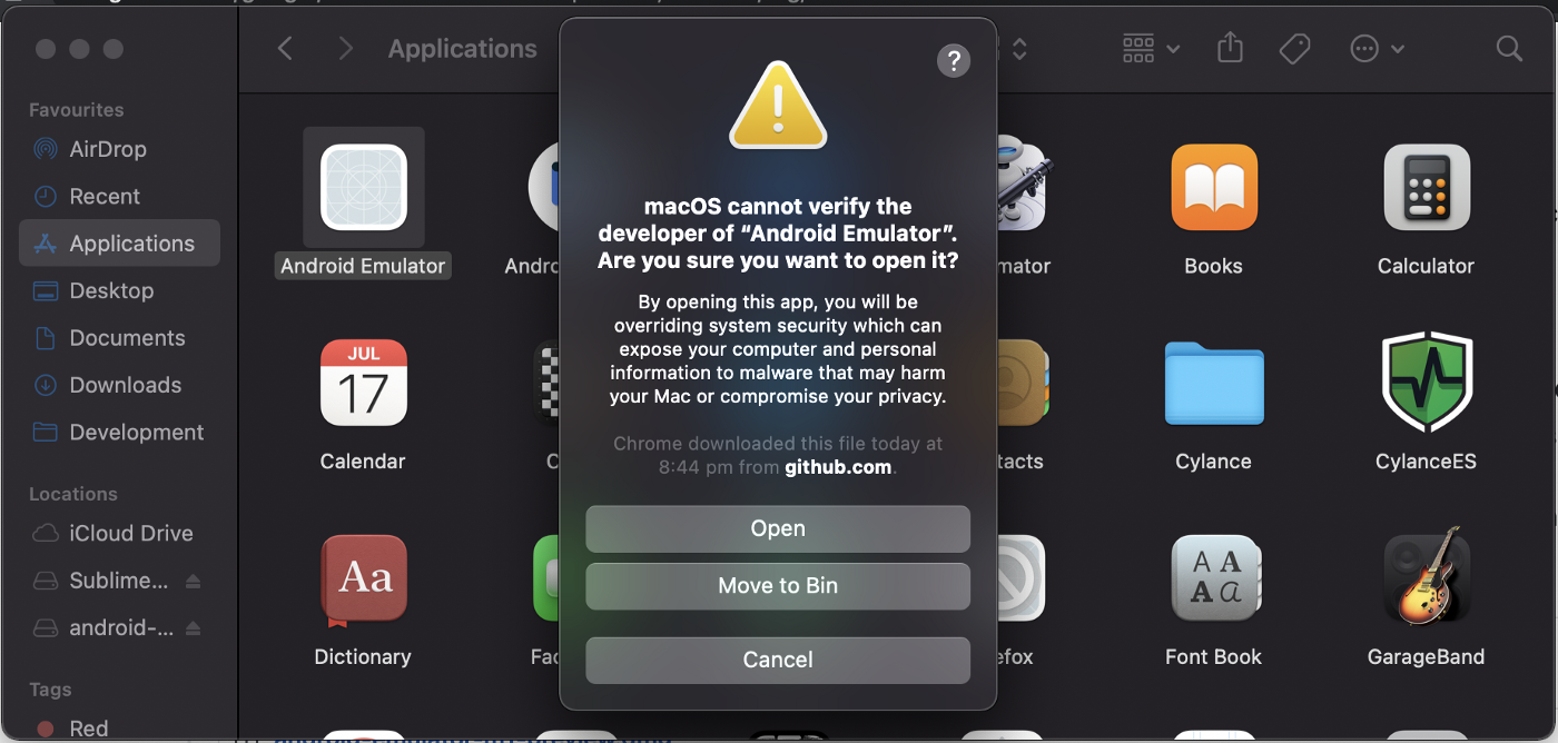 run an android emulator on mac